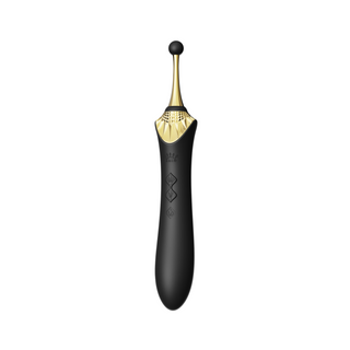 Black and gold tool on a white background