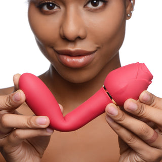 Inmi Bloomgasm Sweet Heart Rose with 5X Suction + 10X Vibrator and Flexible Insertable Handle