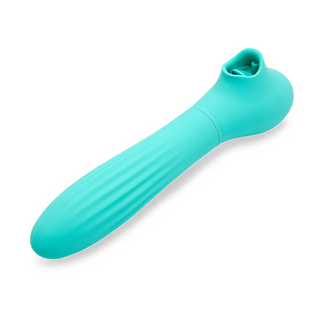 Sensuelle Triple Action Daisy Multi-Play Vibe with Suction, Flickering Tongue, and Thrusting Handle