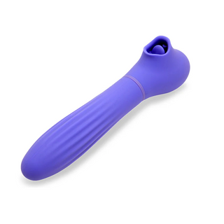 Sensuelle Triple Action Daisy Multi-Play Vibe with Suction, Flickering Tongue, and Thrusting Handle