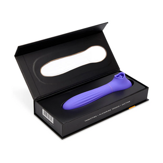 Sensuelle Triple Action Daisy Multi-Play Vibe with Suction, Flickering Tongue, and Thrusting Handle