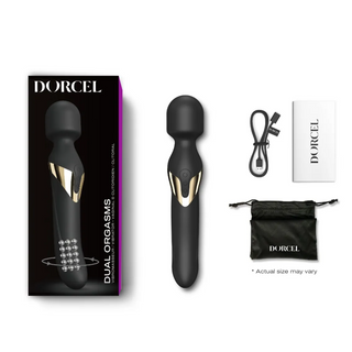 Dorcel Dual Orgasms Dual Ended Wand Vibrator with Insertable Rotating Beaded Handle