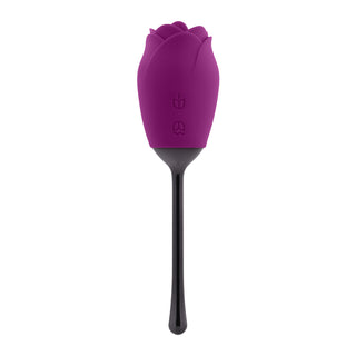 Petal Dual Ended Massager with Tongue-Flicking Rose Head and Vibrating Stem