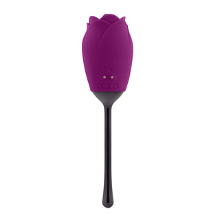 Petal Dual Ended Massager with Tongue-Flicking Rose Head and Vibrating Stem