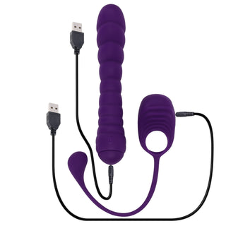 Twisted Playground Vibrator Set with Detachable C-Ring Anal Tail