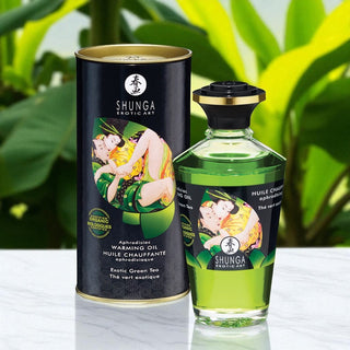 Shunga Organica Exotic Green Tea Intimate Kisses Aphrodisiac Warming Oil