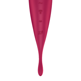 Red silicone tool with brand logo on a white background